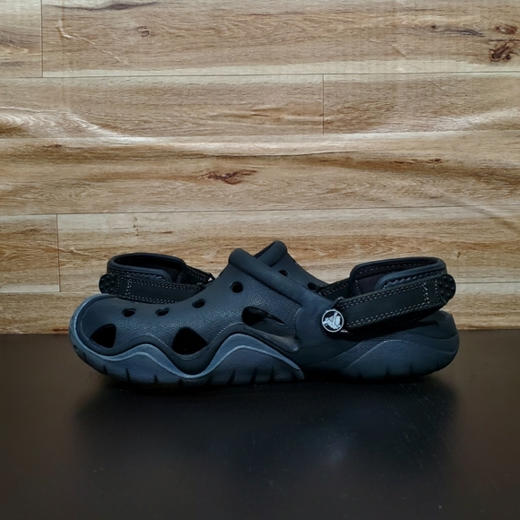 Crocs Swiftwater Black Clog Shoes Men's Size 9 - Picture 3 of 10
